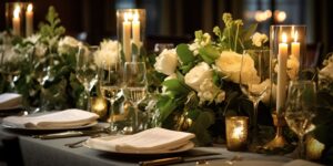 Asian Wedding Gold Table Arrangement
